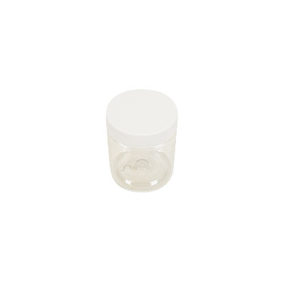 Pot PET cylindrique transparent avec couvercle vissant blanc - 75 ml - carton de 616 unités - Bouteilles et pots cylindriques
