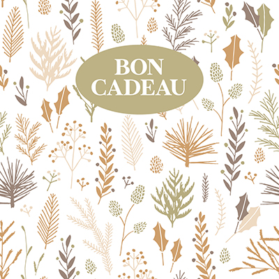 Bon cadeau esprit forêt vert/brun 12x12cm + enveloppe adhésive – Paquet de 12 - Bons cadeaux