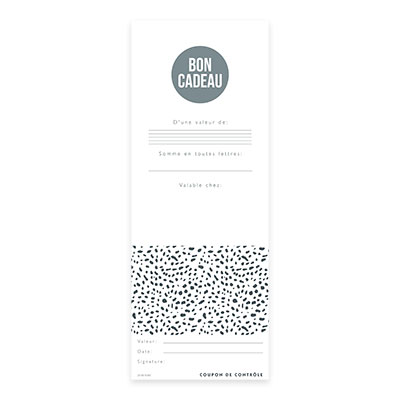 Bon cadeau graphique léopard noir & blanc 12x12cm avec enveloppe – paquet de 12 - Bons cadeaux-1