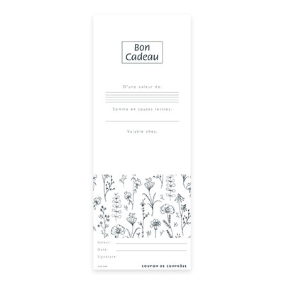 Bon cadeau kraft fleurs champêtres 12x12cm avec enveloppe – paquet de 12 - Bons cadeaux-1