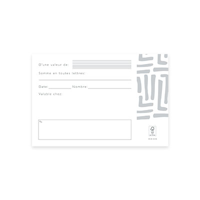 Bon cadeau graphique nude 17 x 11,5 cm avec enveloppe – paquet de 25 - Bons cadeaux-1