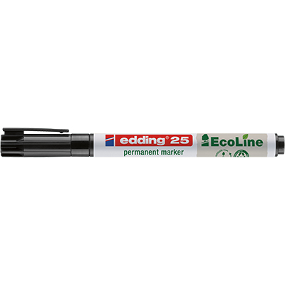 Marqueurs permanents noir Edding E-25 EcoLine – Pointe fine 1 mm - Paquet de 10 - Marqueurs-1