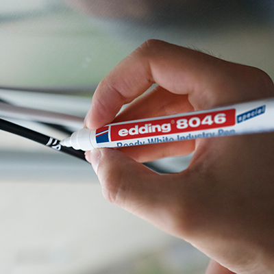 Marqueur blanc spécial industrie Edding 8046 – Pointe 1–3 mm – Permanent prêt à l’emploi - Marqueurs-5