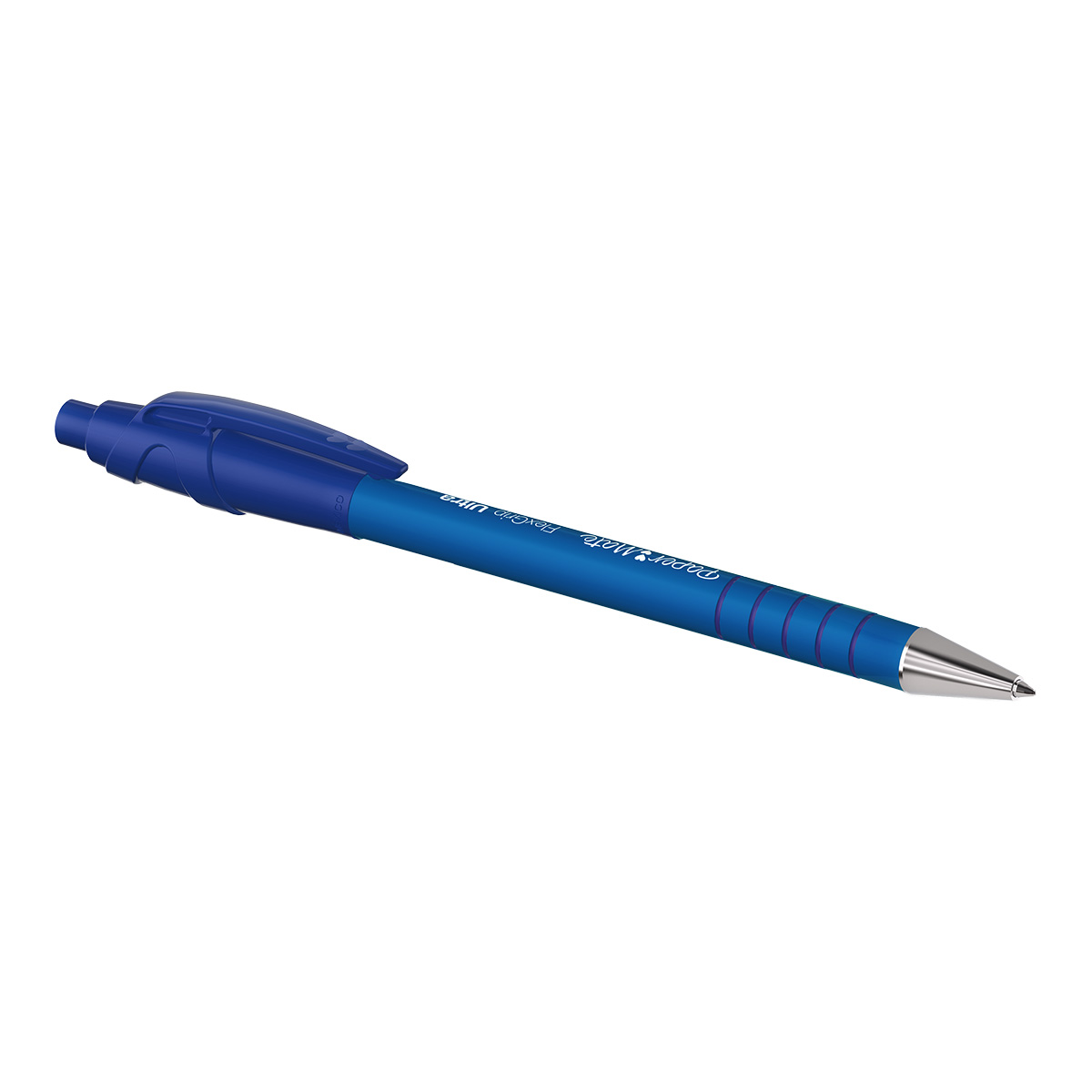 Stylo bille Papermate Flexgrip Ultra Bleu rétractable pointe moyenne 1 mm - Pack de 12 - Stylos billes