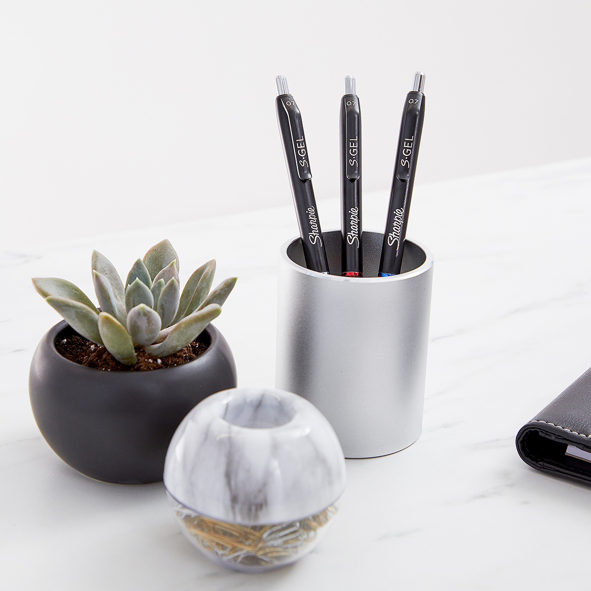 Stylo gel bleu Sharpie S-Gel pointe moyenne 0,7 mm retractable - Pack de 12 - Stylos billes-5