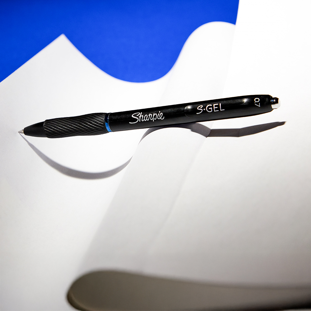 Stylo gel bleu Sharpie S-Gel pointe moyenne 0,7 mm retractable - Pack de 12 - Stylos billes-1