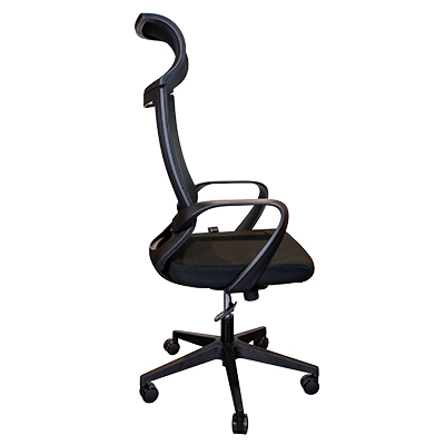 Fauteuil de bureau SYDNEY haut dossier noir – appui-tête fixe - mécanisme basculant centré - Sièges de bureaux