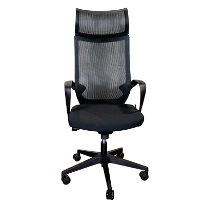 Fauteuil de bureau SYDNEY haut dossier noir – appui-tête fixe - mécanisme basculant centré - Sièges de bureaux-1