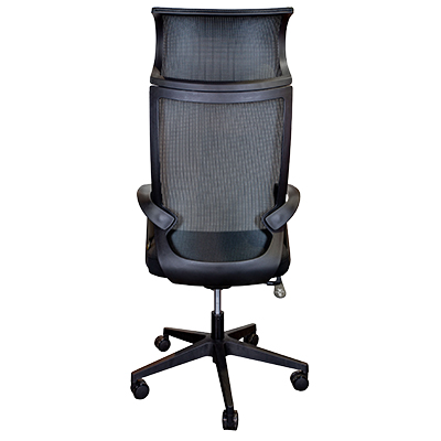 Fauteuil de bureau SYDNEY haut dossier noir – appui-tête fixe - mécanisme basculant centré - Sièges de bureaux-2