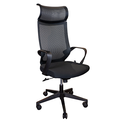 Fauteuil de bureau SYDNEY haut dossier noir – appui-tête fixe - mécanisme basculant centré - Sièges de bureaux-3