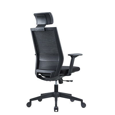 Fauteuil de bureau ergonomique noir NEW YORK - synchrone 3 positions – translation d’assise, appui-tête réglable, accoudoirs 3D - base métal chromé - Sièges de bureaux-2
