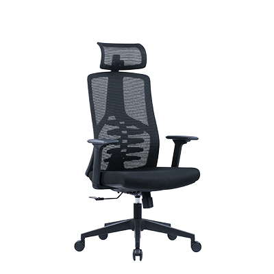 Fauteuil de bureau ergonomique noir BERLIN 3 positions - support lombaire réglable façon colonne vertébrale, têtière réglable, accoudoirs 3D, mousse haute densité - Sièges de bureaux-1