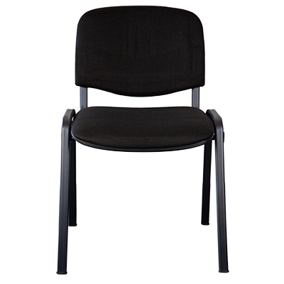 Chaise de réunion visiteur empilable IBIZA tissu noir - Siège professionnel - Fauteuils et poufs-1