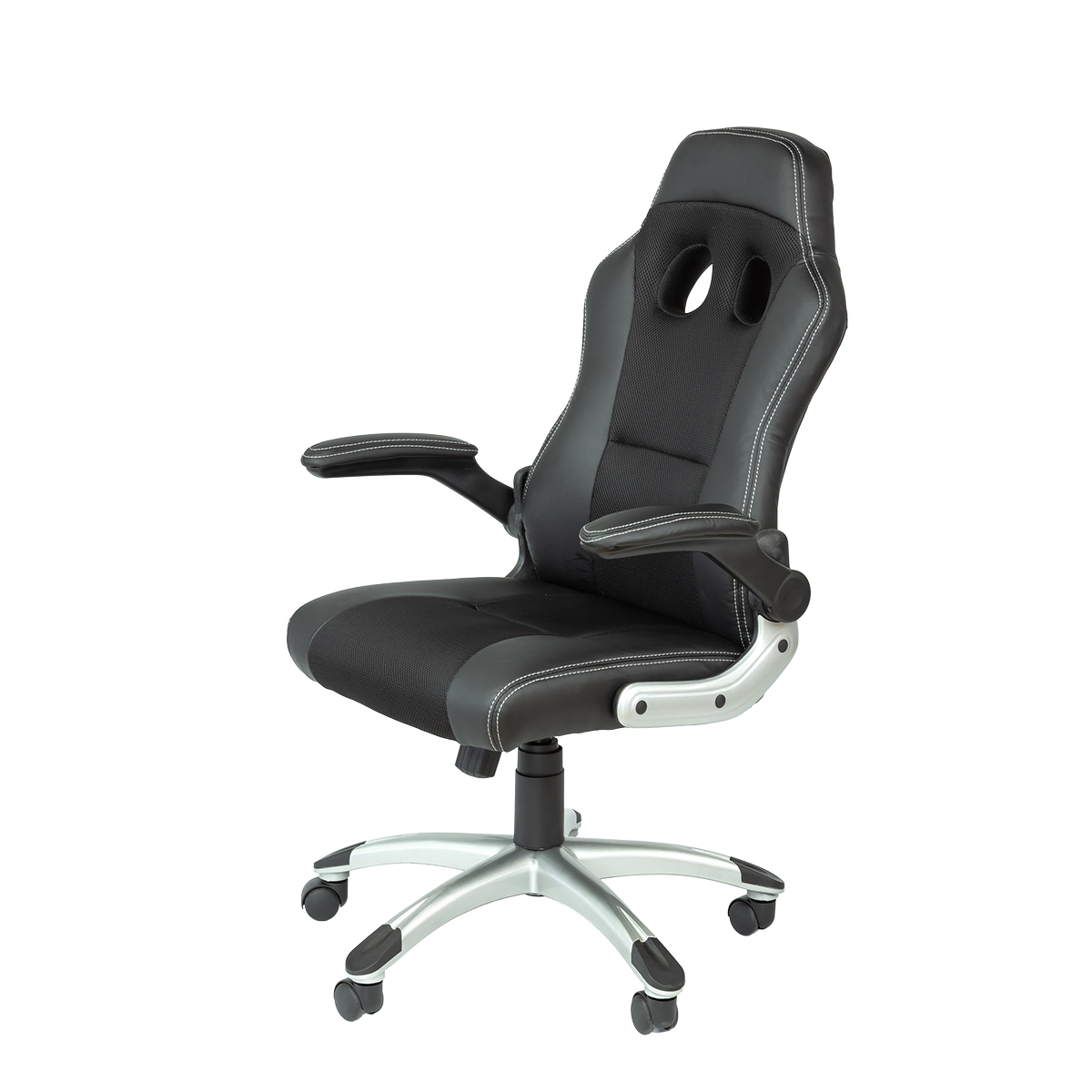 Fauteuil de bureau baquet Montecarlo type racing – Chaise gaming professionnelle - Noir - Sièges de bureaux-6
