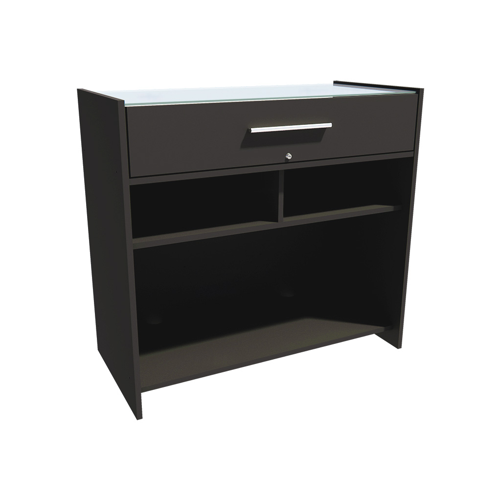 Tiroir avec serrure pour comptoir vitrine – Noir – L 105,5 x P 51 x H 20 cm - Comptoirs Boutique-1