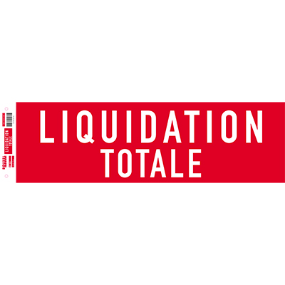 Affiche Liquidation Totale rouge / blanc 84 x 25 cm 170g/m² - Affiches Destockage / Liquidation