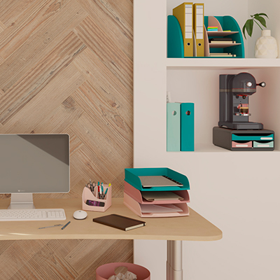 Corbeille à courrier Combo Styli Skandi bleu pacifique - Format A4+ - 500 feuilles - Corbeilles à courrier et revues-7