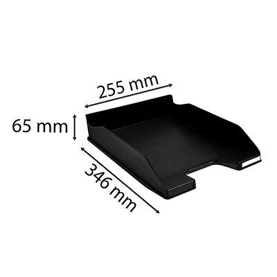 Corbeille à courrier Midi-Combo noire -  Format A4+ - 500 feuilles - Corbeilles à courrier et revues-2