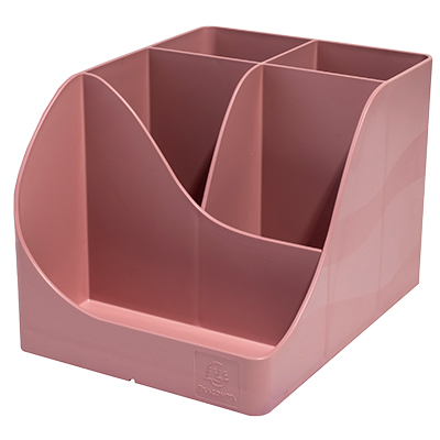 Pot à crayons Pen-Wave Skandi vieux rose 16 × 12 × 11 cm - 5 compartiments - Pots à crayons