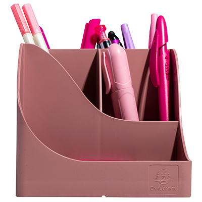 Pot à crayons Pen-Wave Skandi vieux rose 16 × 12 × 11 cm - 5 compartiments - Pots à crayons-7