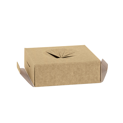 Boîte œuf de Pâques brune à fenêtre et poignée 15 x 15 x 27 cm - Boîte Pâques - Paquet de 10 - Ballotins à chocolats-1