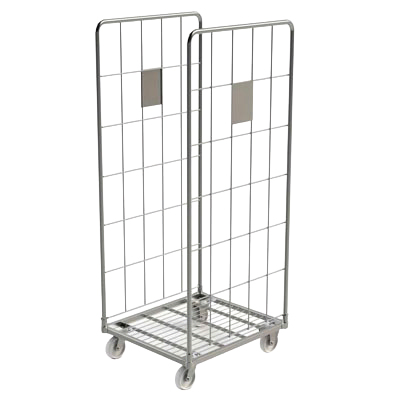 Roll conteneur 2 côtés acier zingué force 500kg - Chariots manutention