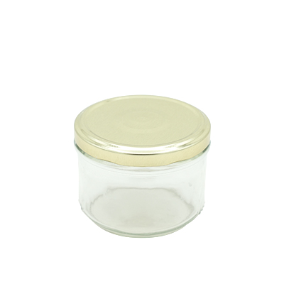 Bocal en verre 262ml avec couvercle or ø82mm – Paquet de 6 - Bouteilles et pots cylindriques