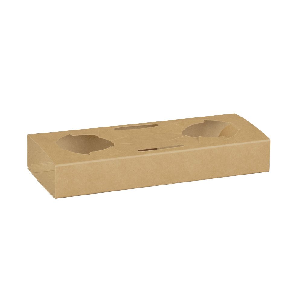 Porte-gobelets carton 2 gobelets cafés kraft brun – Lot de 200 - Gobelets