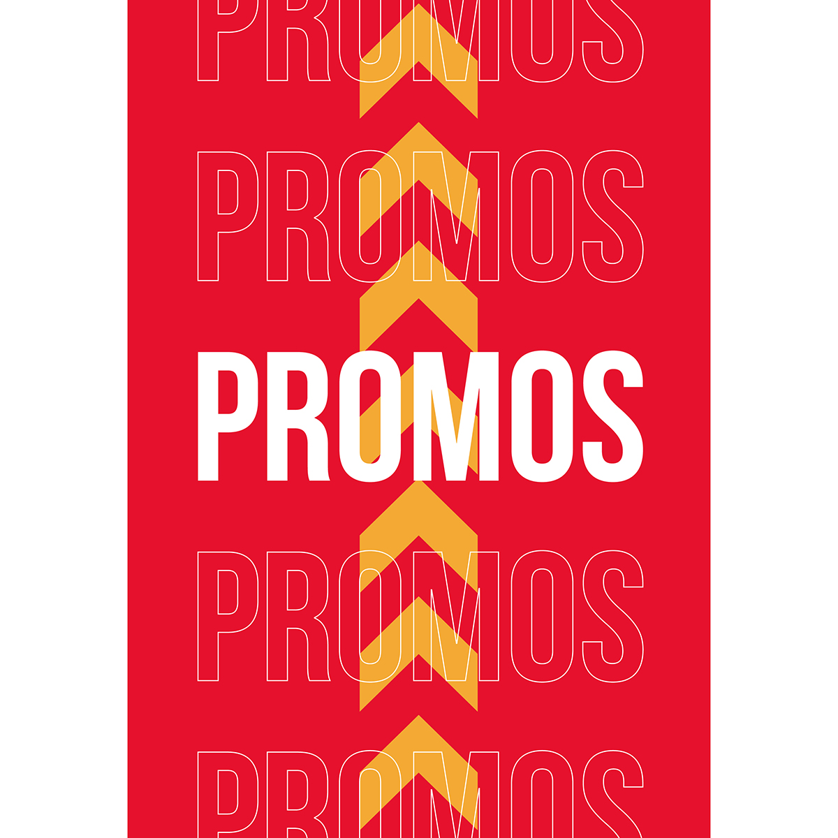 Affiche PROMOS rouge/jaune 80 x 115 cm – papier ½ mat 190g - Affichage vitrine - Affiches Soldes