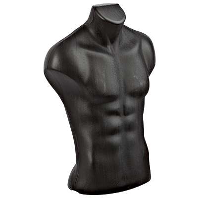 Buste homme plastique H 60 cm - Torse homme - Noir - Bustiers et fessiers