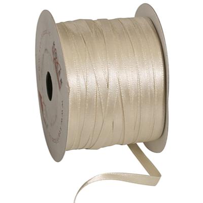 Ruban satin écru double face 6 mm x 91 m - Rubans tissu, Cordons