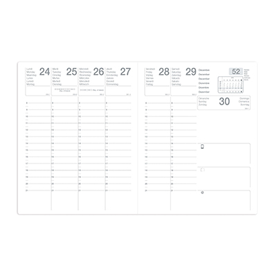 Agenda semainier 2026 Quo Vadis Mercure - noir - 21x27cm - 1 semaine sur 2 pages - Agendas-Répertoires-1