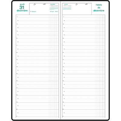 Agenda journalier euro/cents 2026 13,5 x 34 cm noir - Exacompta - Agendas-Répertoires-1