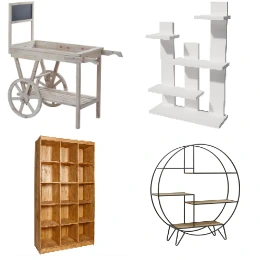 Étagères magasins, Présentoirs bois