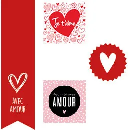 Étiquettes et Bons cadeaux St Valentin