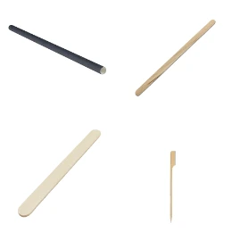 Touillettes bois, Piques à brochettes et Pailles carton