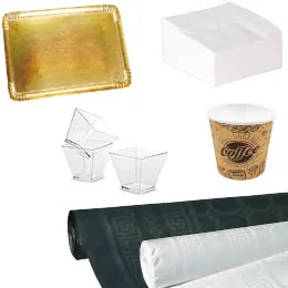 Vaisselle jetable, Nappes et Serviettes papier